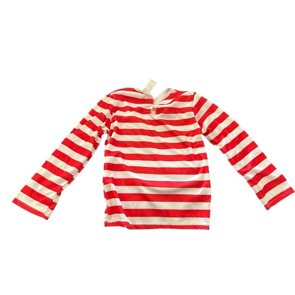 Red and White Striped Kids Halloween Costume Top - Picture 2 of 3